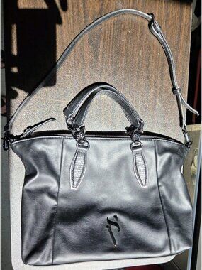 Simply Vera Wang Graham Soft Satchel Bag Handbag Purse - Dark Grey